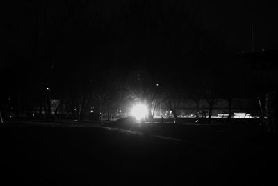 Illuminated road at night