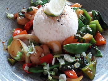 Close-up of vegetables in plate