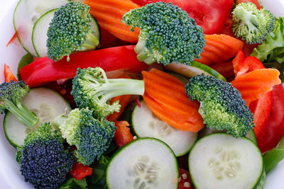 Full frame shot of chopped vegetables