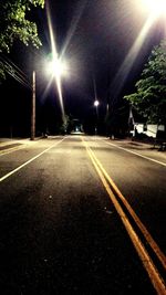 View of road at night