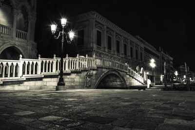 View of illuminated building at night