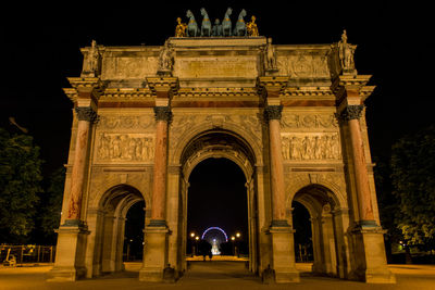 Low angle view of illuminated monument