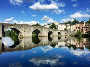 Reflection of buildings in water