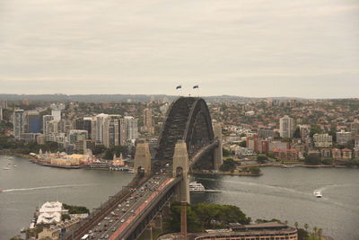 High angle view of bridge over river in city