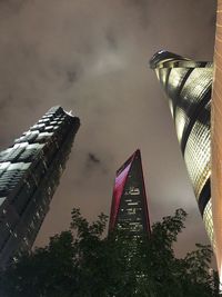 Low angle view of modern buildings against sky