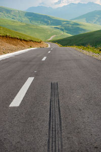 Surface level of road by mountain