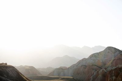 Scenic view of mountains against clear sky