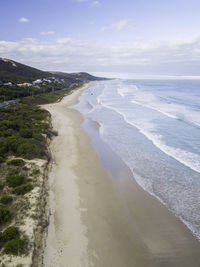 Scenic view of beach against sky