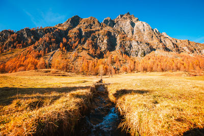 Panoramic view of landscape against clear sky