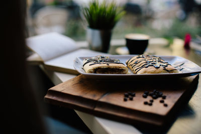 Close-up of food on table