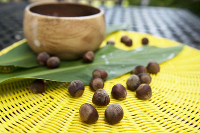 Close-up of coffee on table