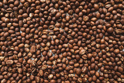 Premium roasted coffee beans on background