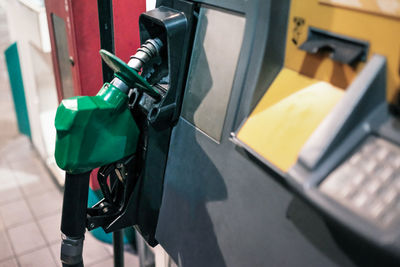 Close-up of petrol pump