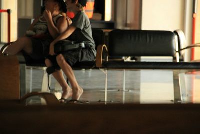 Woman sitting on bench