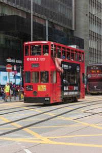 View of traffic on road in city