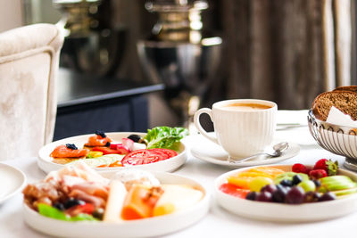 Close-up of food on table