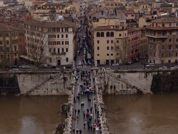 High angle view of city