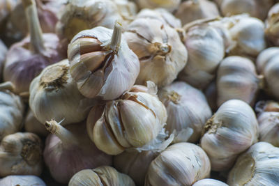 Full frame shot of onions in market