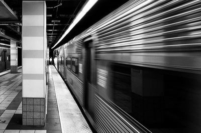 Empty corridor of subway station