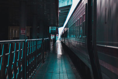 Train at railroad station platform
