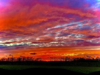 Scenic view of dramatic sky during sunset