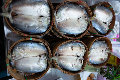 Close-up of fish for sale in market