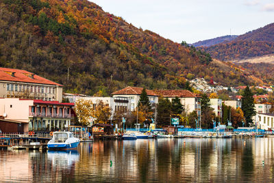 Boats in harbor