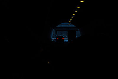 View of illuminated tunnel