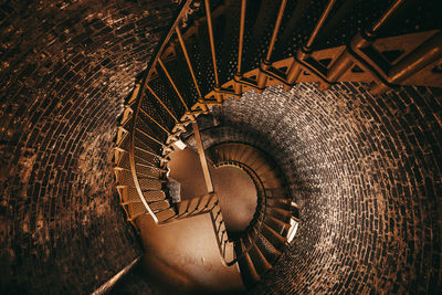 Low angle view of spiral staircase