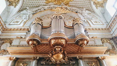 Low angle view of organ in church