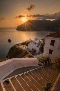 Scenic view of sea at sunset