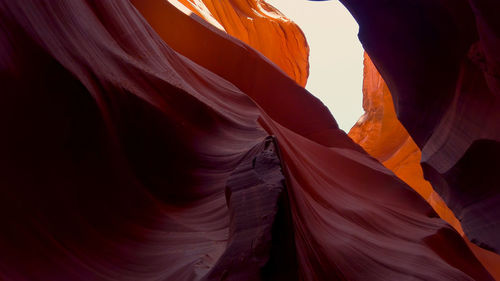 Low angle view of rock formation