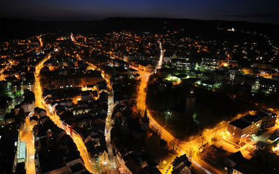 Illuminated cityscape at night