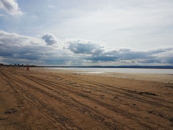 Scenic view of beach against sky