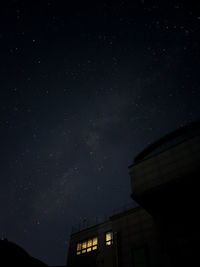 Low angle view of star field against sky at night