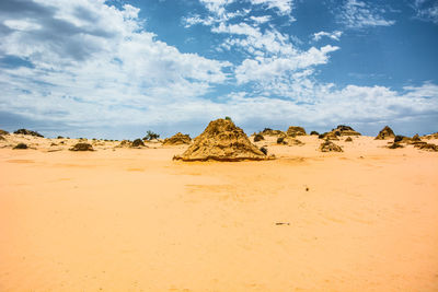 Panoramic view of desert against sky