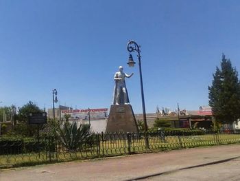 Built structure against clear blue sky
