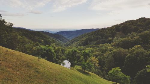 Scenic view of mountains against sky