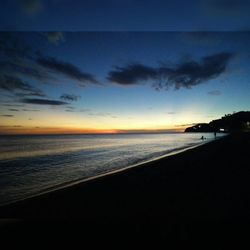 Scenic view of sea at sunset