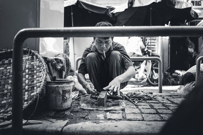 Man working on street