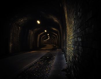Interior of illuminated tunnel