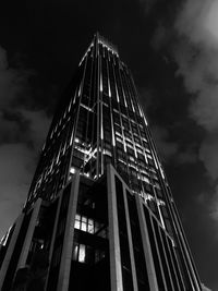 Low angle view of modern building against sky