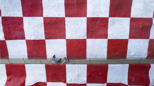 Signal peak in hong kong, red and white checkerboard