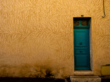 Closed door of building