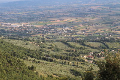 High angle view of rural landscape