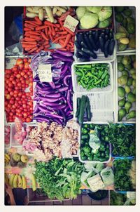 Full frame of market stall for sale