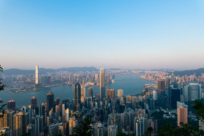 Panoramic view of city buildings against sky