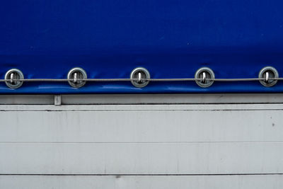 Close-up of blue pipes