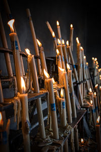 Votive candles in the church in almonte