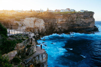 Rock formations in sea